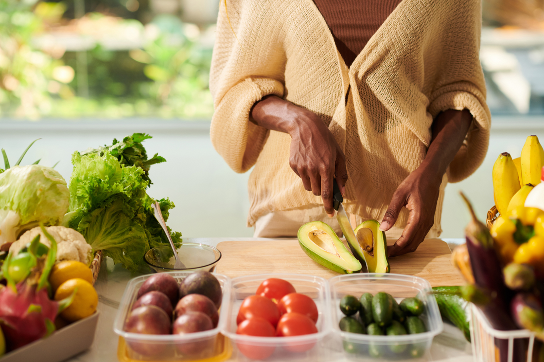 Woman Preparing Healthy Snacks for Hair Growth Journey