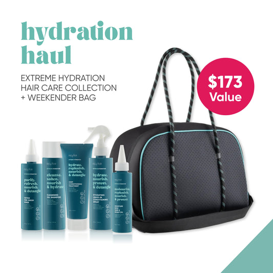 Hydration Haul - extreme hydration hair care collection and weekender bag - $173 value