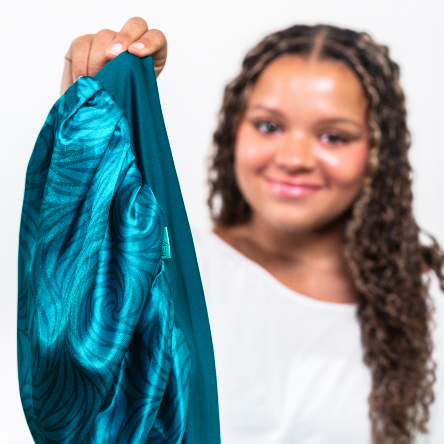 Luxe Satin Bonnet - Azure Swirl