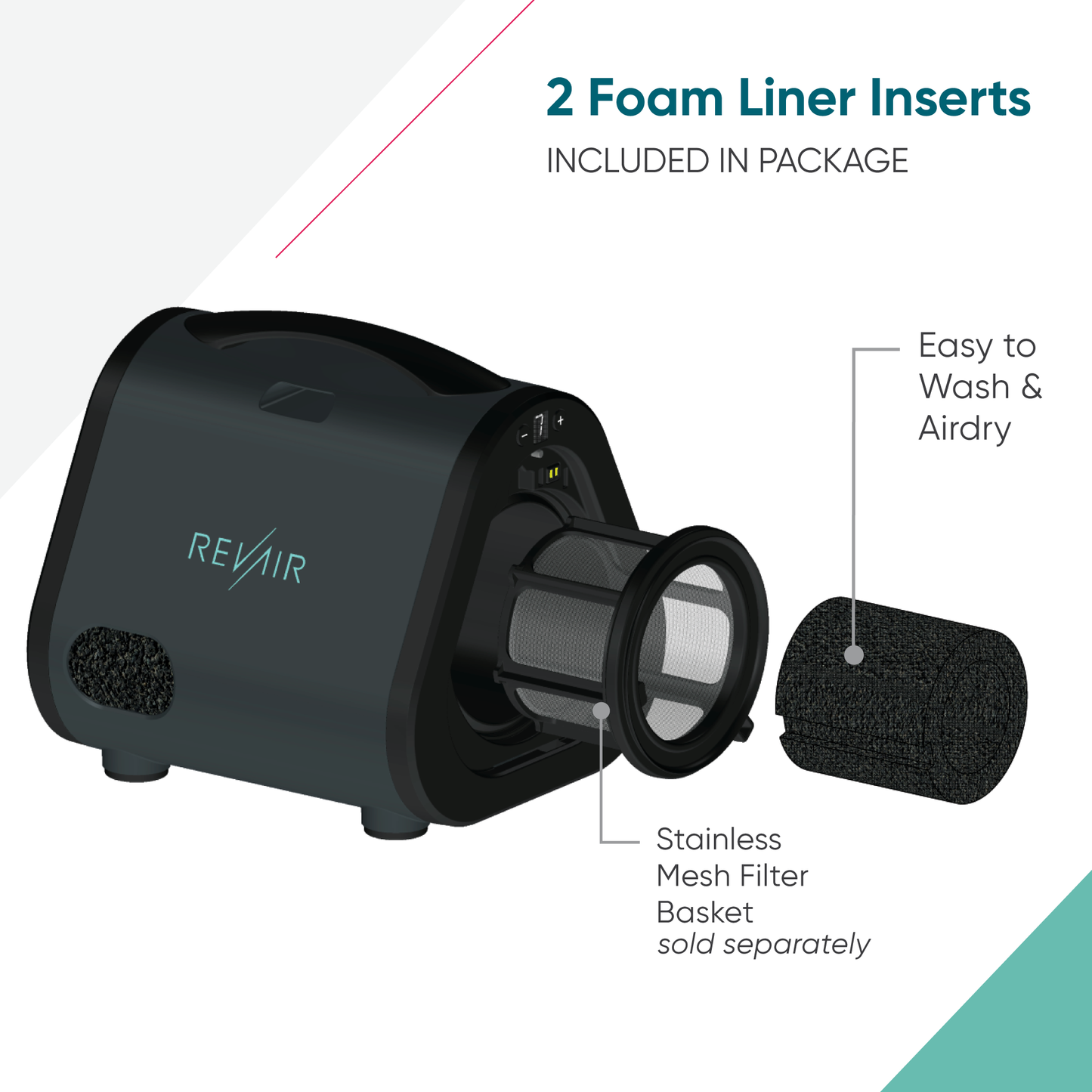 Basket Filter Foam Liner is easy to wash and air dry. Comes in a 2-pack so you always have a spare. (Stainless mesh filter basket sold separately)