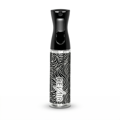 Black printed spray bottle with 'REVAIR branding on a white background