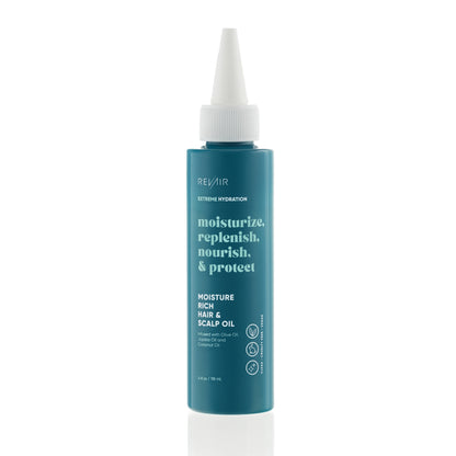 Moisturize, replenish, nourish, and protect - RevAir moisture rich hair and scalp oil 4 ounce bottle