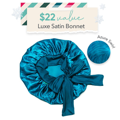 Luxe Satin Bonnet - Azure Swirl