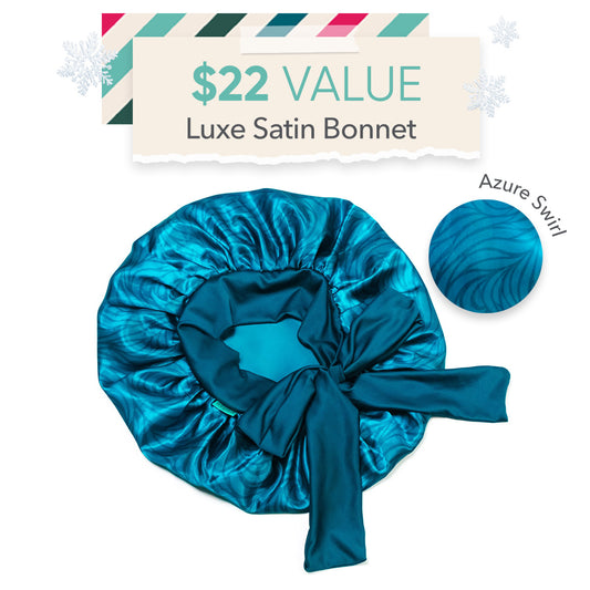 Luxe Satin Bonnet - Azure Swirl