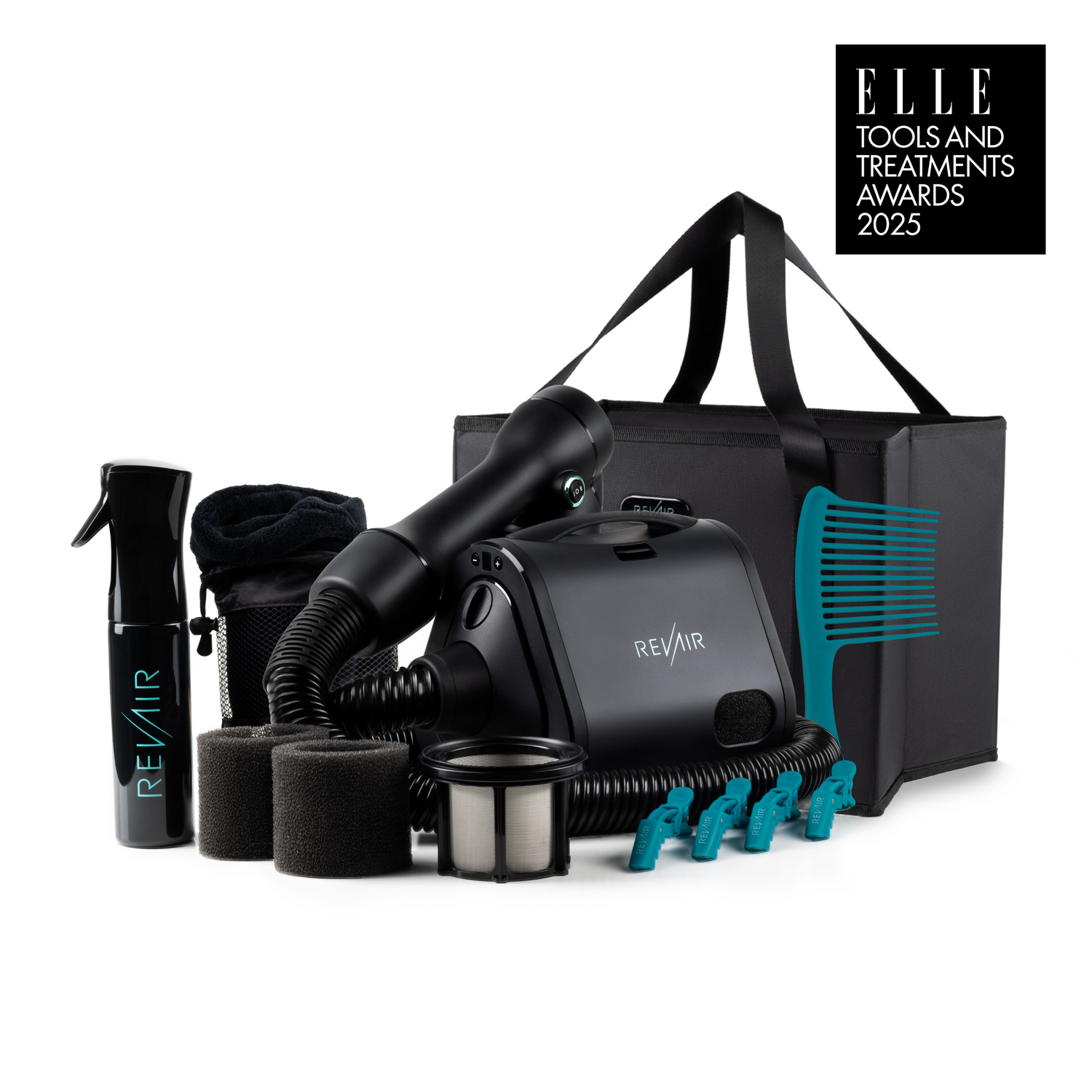 RevAir Reverse-Air Dryer Total Package with badge: Elle tools and treatments awards 2025