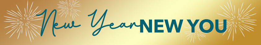 New Year, New You banner with fireworks