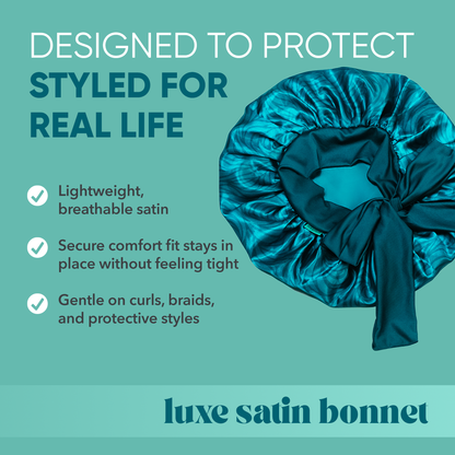 Luxe Satin Bonnet - Azure Swirl