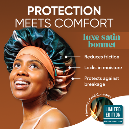 Luxe Satin Bonnet - Limited Edition Cinnamon Swirl Collection