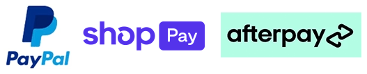 PayPal, Shop Pay, and Afterpay logos