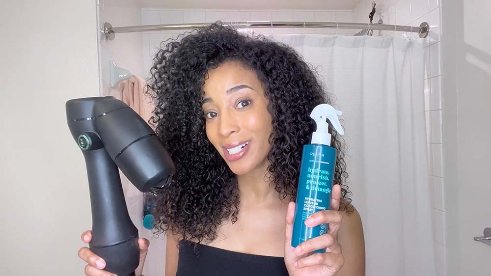 Load video: Tia describes why RevAir hair care products partner so well with the RevAir reverse-air dryer