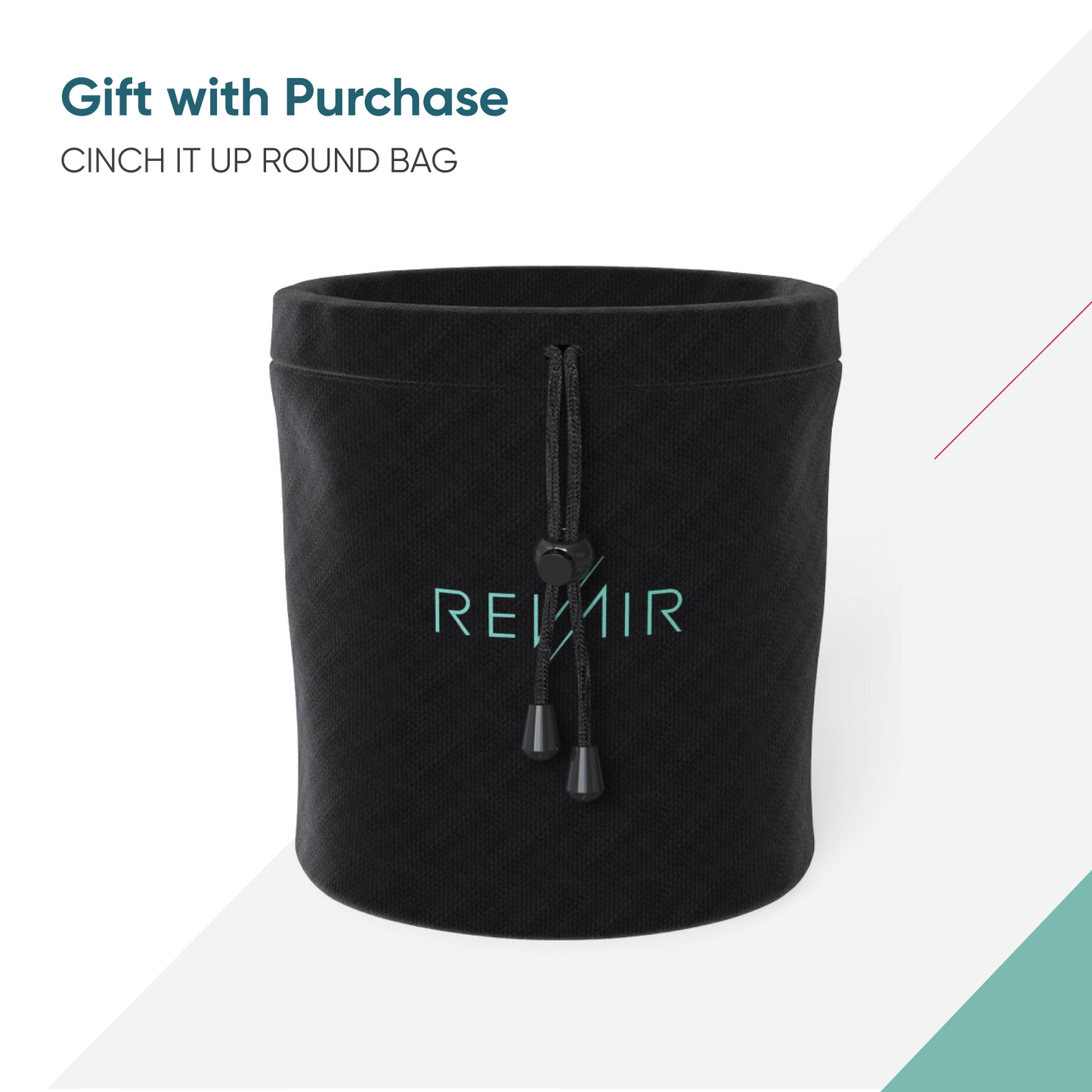 RevAir Wand Holder Gift with purchase Cinch it up round bag